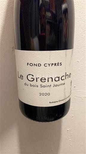 Roussillon Fond Cyprès Le Grenache du bois Saint Jaume 2020