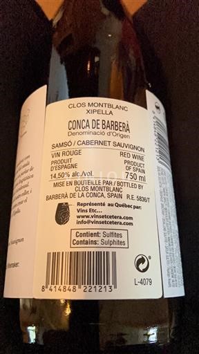 Cataluña Conca de Barberà Clos Montblanc Xipella 2021