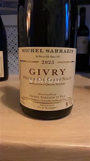 Borgonha Givry Premier Cru Michel Sarrazin Premier Cru Champ Nalot 2023