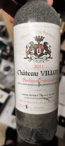 Bordeaux Bordeaux Supérieur Château Villot 2011