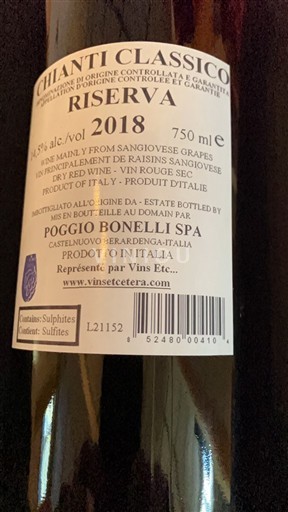 Toscana Chianti Classico Poggio Bonelli Riserva 2018