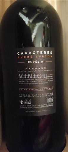 Bordeaux Margaux André Lurton Caractères M 2015