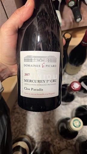 Burgundy Mercurey Premier Cru Domaine Domaines Picard Clos Paradis 2017