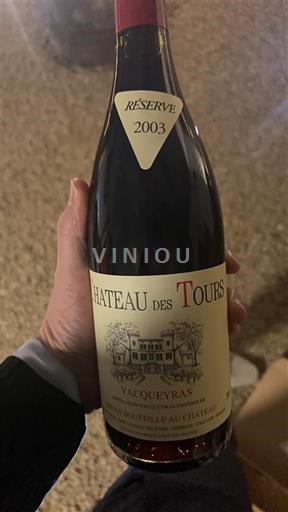 Rona dolina Vacqueyras Château S Tours Réserve 2003