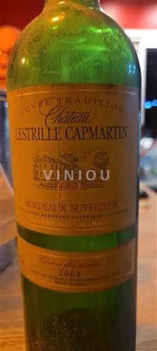 Bordeaux Bordeaux Supérieur Château Lestrille Capmartin Tradition 2003