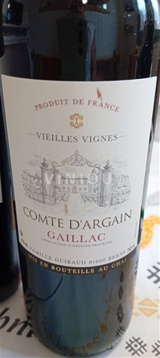 Sydväst Gaillac Comte d'Argain Vieilles Vignes Icke årgångsbetecknad