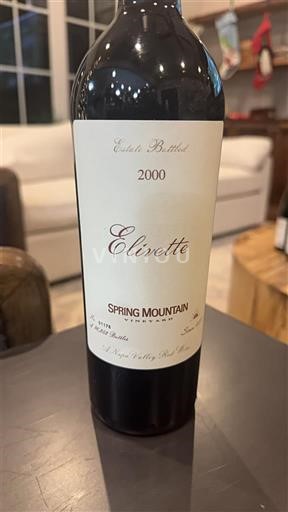 Kaliforniska AVA Spring Mountain District Estate Bottled Spring Mountain Vineyard Elivette 2000