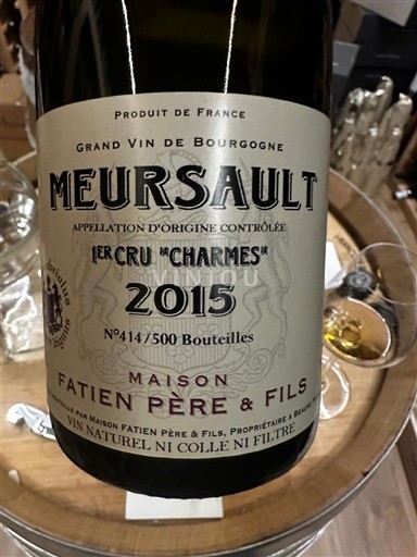Bourgogne Meursault Premier Cru Maison Fatien Père & Fils Charmes 2015