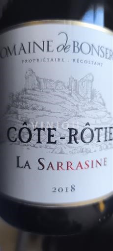 Vallée du Rhône Côte-rôtie Domaine Bonserine La Sarrasine 2018