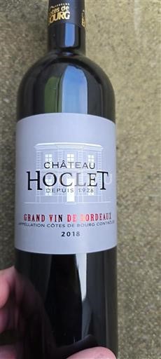 Bordeaux Côtes-de-bourg Château Hoclet 2018