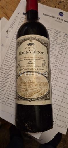 Bordeaux Montagne-Saint-Émilion Château Haut-Malnon 2007
