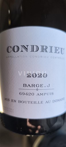 Rượu vang Blanc sec Barge J 2020 Pháp Thung lũng Rhône Condrieu AOC