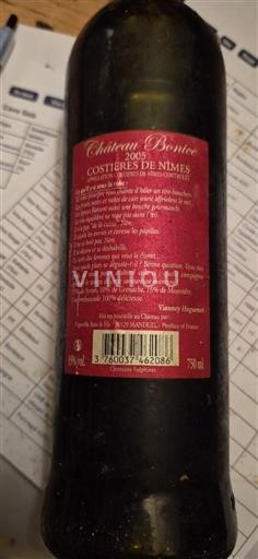 Rhône Valley Costières de Nîmes Château Bonice Beauté concours des Feminelises 2005