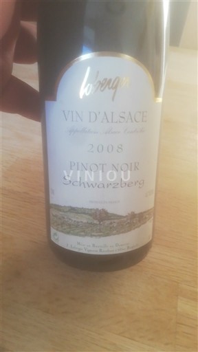 Alsace Pinot noir Domaine Loberger Schwarzberg 2008