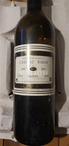 Weine Blanc sec Château Simon 2003 Frankreich Bordeaux Graves AOC