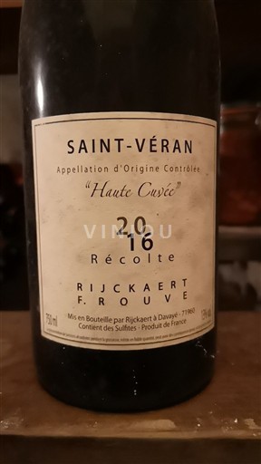Bourgondië Saint-Véran Rijckaert F. Rouvre Haute 2016