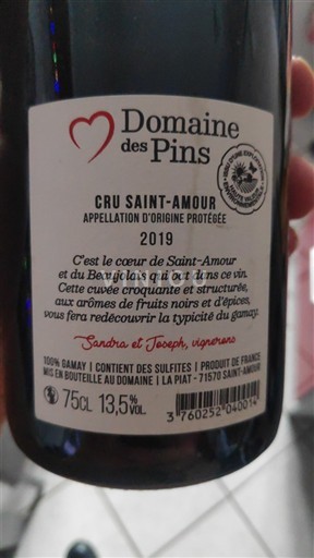 Beaujolais Saint-Amour Domaine S Pins 2019
