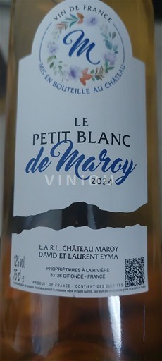Bordeaux Château Maroy Le Petit Blanc de Maroy 2024