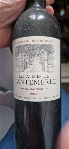 Bordeaux Haut-Médoc Château Cantemerle Les Allées de Cantemerle 2008