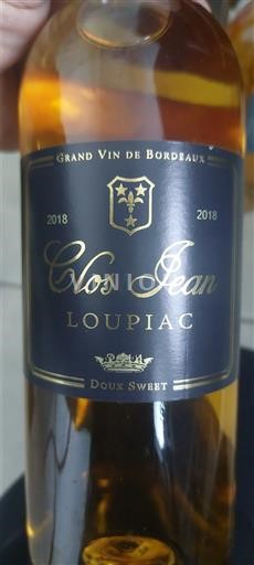 Bordeaux Loupiac Clos Jean 2018