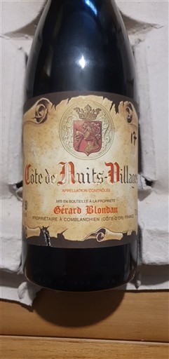 Bourgogne Côte de nuits villages Gérard Blondan 2017