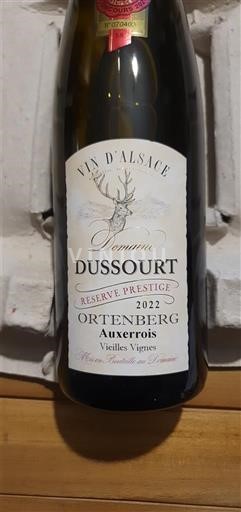 Rượu vang Blanc sec Réserve Prestige Ortenberg Vieilles Vignes Domaine Ssourt 2022 Pháp Alsace Vin de France