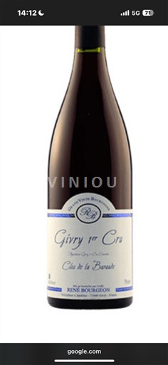 Burgundy Givry Premier Cru René Bourgeon Clos de la Barraude 2022