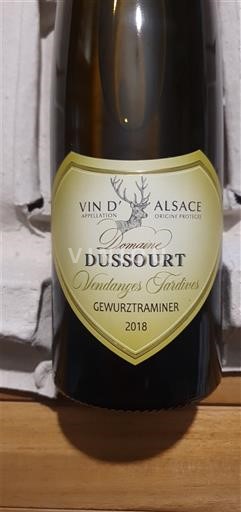 Alsace Vendanges Tardives Domaine Ssourt Vendanges Tardives 2018