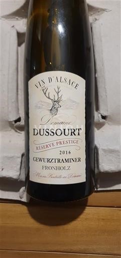 Wines Blanc sec Réserve Prestige Fronholz Domaine Ssourt 2016 France Alsace Vin de France