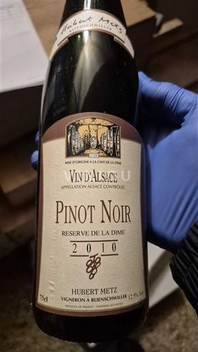 Alsace Hubert Metz Réserve de la Dîme 2010