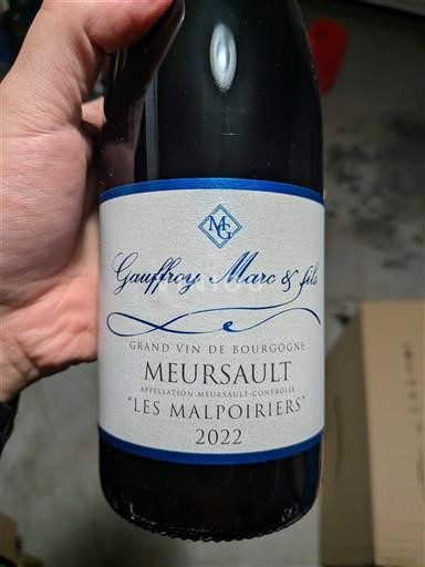 Borgoña Meursault Gauffroy Marc & fils Les Malpoiriers 2022