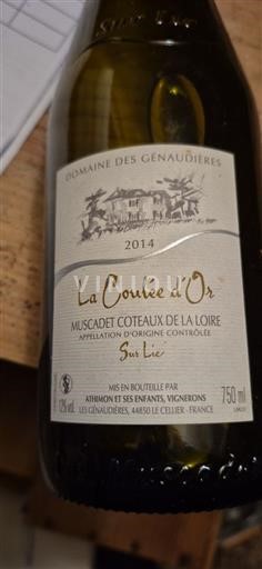 Loiredalen Muscadet-Côteaux-de-la-Loire Domaine S Génaudières La Coulée d'Or 2014