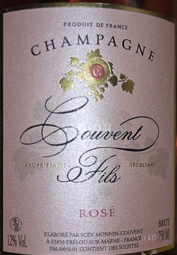 Champaña Champán Couvent Fils Rosé Sin añada