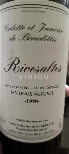 Roussillon Rivesaltes Colette et Janvier de Bénédittis 1998
