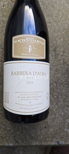 Piedmont Wines Barbera d'Alba Ceneturio 2022