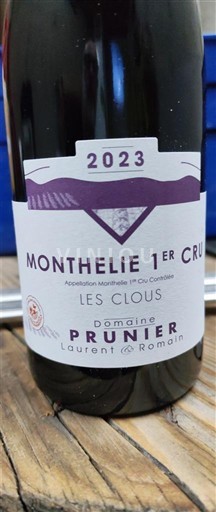 Burgundy Monthélie Premier Cru Domaine Prunier Les Clous 2023