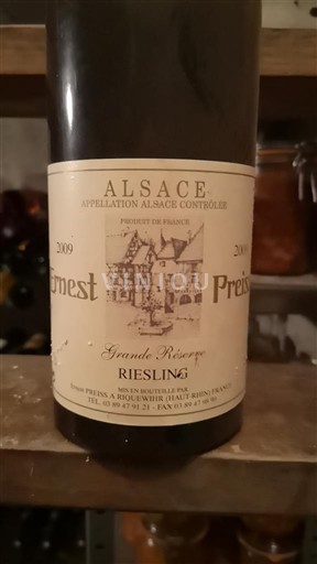 Alsace Riesling Preiss Grande Réserve 2009