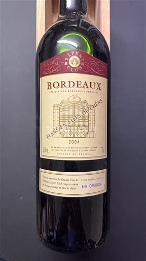 Bordeaux Expert Club Élevé en fûts de chêne 2004