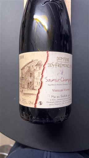 Loiren laakso Saumur-champigny Domaine S Frémonclairs Vieilles Vignes 2008