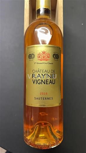 Bordeaux Sauternes 1er Grand Cru Classé Château Rayne Vigneau 2016