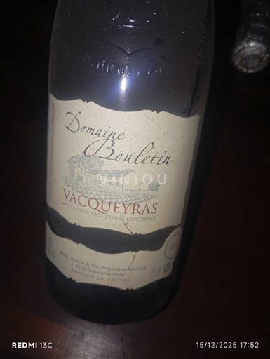 Rhônedalen Vacqueyras Domaine Bouletin Icke årgångsbetecknad