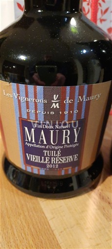 Roussillon Maury Les Vignerons de Maury Tuile Vieille Réserve 2012