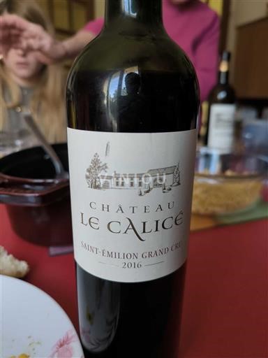 Bordeaux Saint-Émilion Grand Cru Grand Cru Château Le Calicé 2016