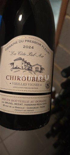 Beaujolais Chiroubles Domaine Pressoir Fleuri La Côte Bel-Air Vieilles Vignes 2024