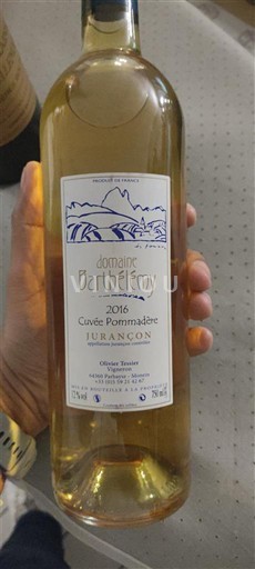 Sudoeste Jurançon Domaine Barthélemy Pommadère 2016