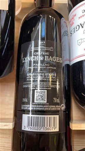 Bordeaux Pauillac Grand Cru Château Lynch-Bages 2017