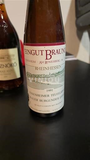 Rheinhessen Weingut Braun Essenheimer Teufelspfad Grauer Burgunder Spätlese 1991