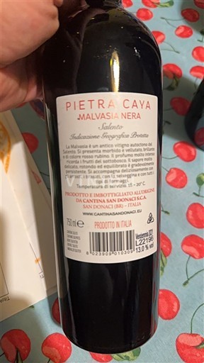 Apulija Susumaniello Salento Cantina San Donaci Pietra Caya Neleten.