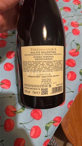 Apulien Salice Salentino Cantele TeresaManara 2020