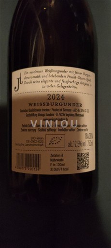 Baden Kaiserstuhl Weingut Landerer Weissburgunder 2024